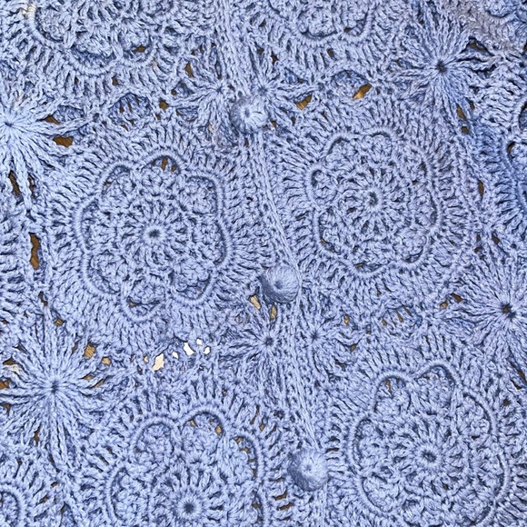 Pierre Cardin vintage inspired S crochet linen cotton cardigan button up sweater - Picture 5 of 5